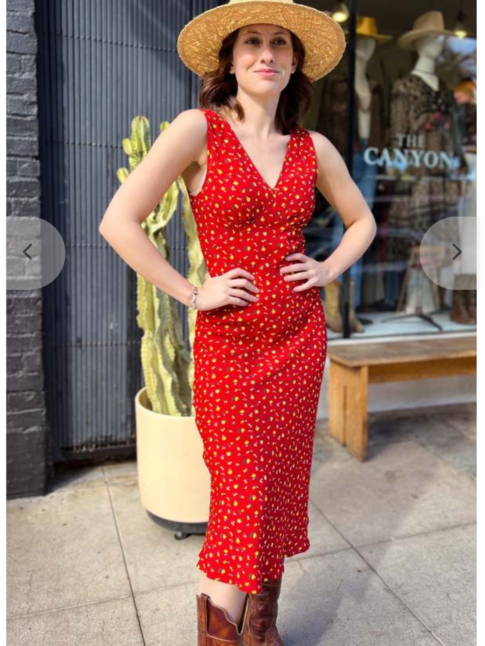 Rolla’s Eliza Bias-cut Slip Cut Alpine Floral Red Dress